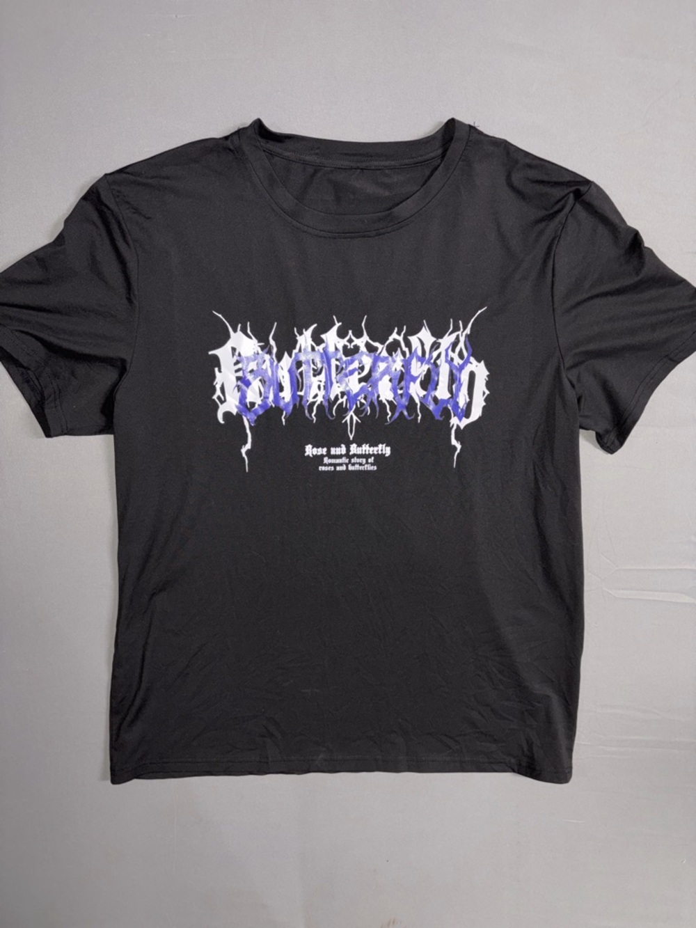 Source Unknown Black Tee with Purple and White Graphic - Men